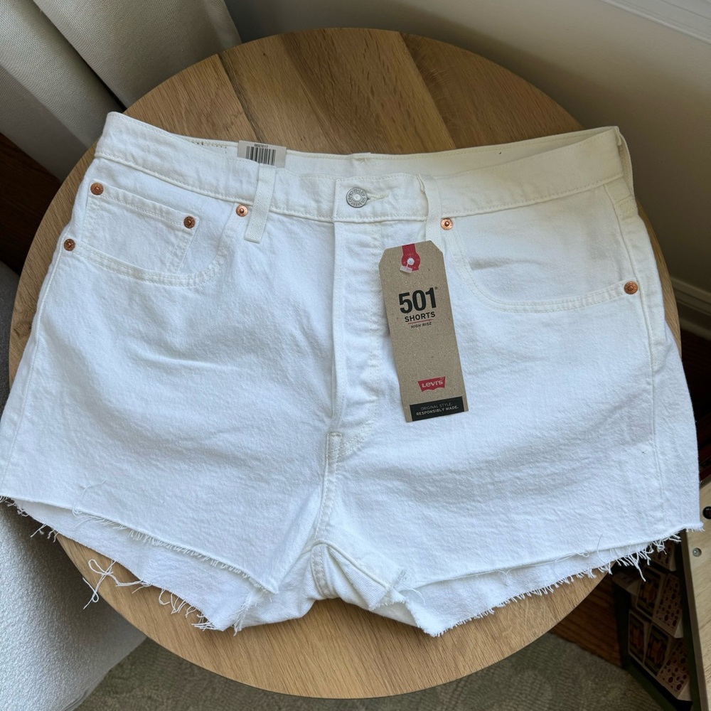 Levi's Women's White Denim Shorts